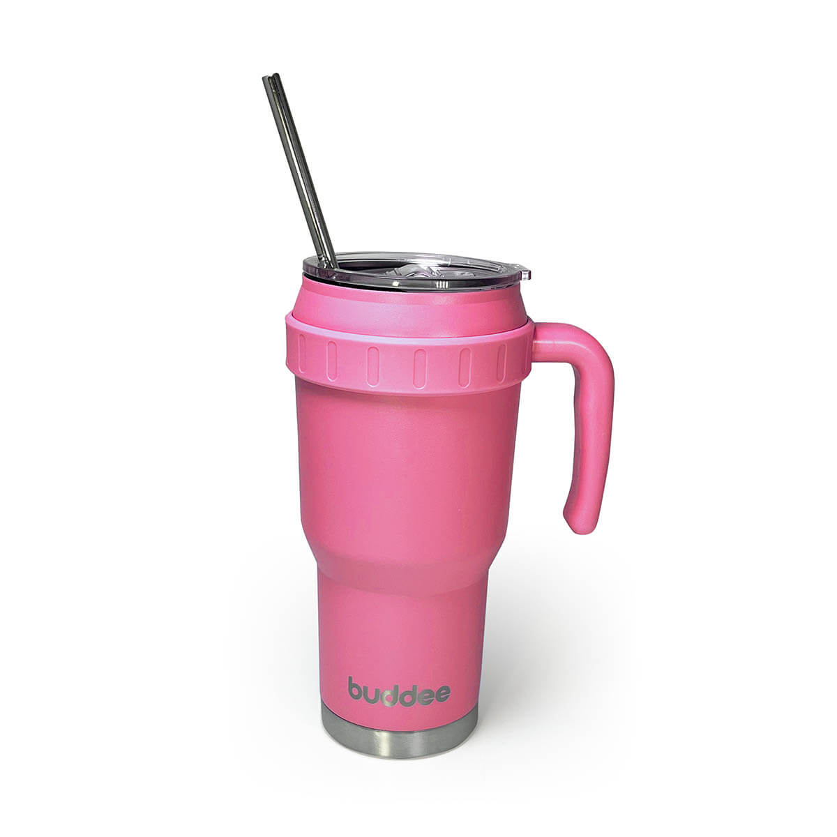 Buddee 1200ml Tumbler - large double-walled & insulated jug with handle, Sliding Lid & Straw