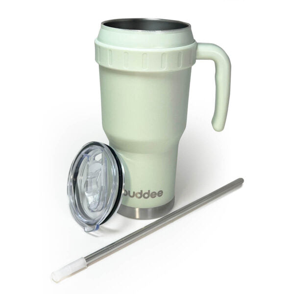 Buddee 1200ml Tumbler - large double-walled & insulated jug with handle, Sliding Lid & Straw