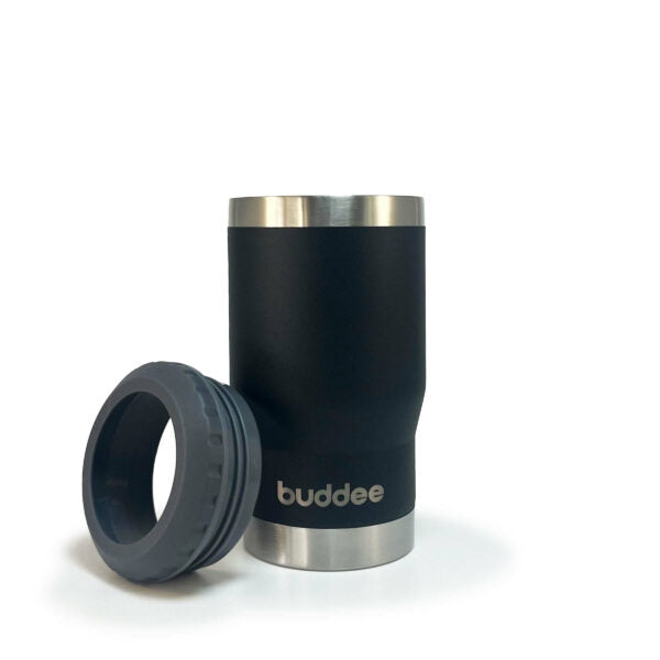 Buddee 415ml Single Beer Cooler – Stainless Steel, double-walled and insulated
