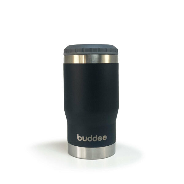 Buddee 415ml Single Beer Cooler – Stainless Steel, double-walled and insulated