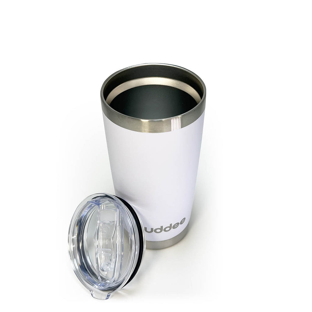 Buddee Stainless Steel 590ml Sliding Lid Insulated Tumbler – White