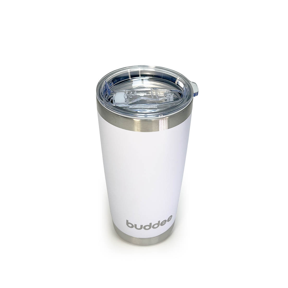 Buddee Stainless Steel 590ml Sliding Lid Insulated Tumbler – White
