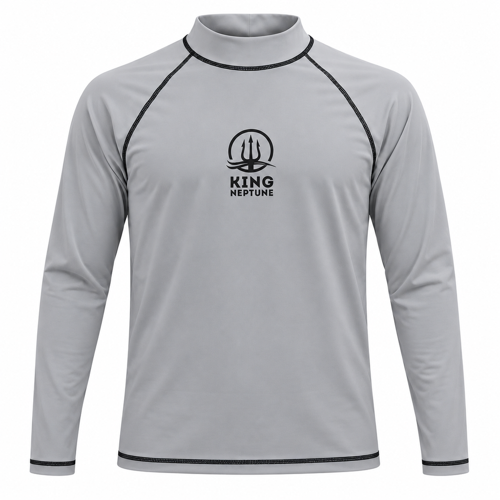 King Neptune Titanium Grey Long Sleeve Rash Vest - UPF 50