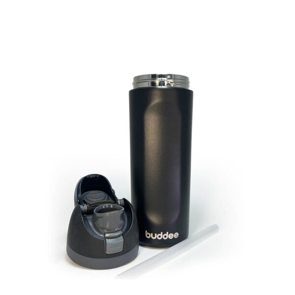 Buddee Bottle 600ml Dual Sip® leak proof & insulated double-walled bottle with built-in straw