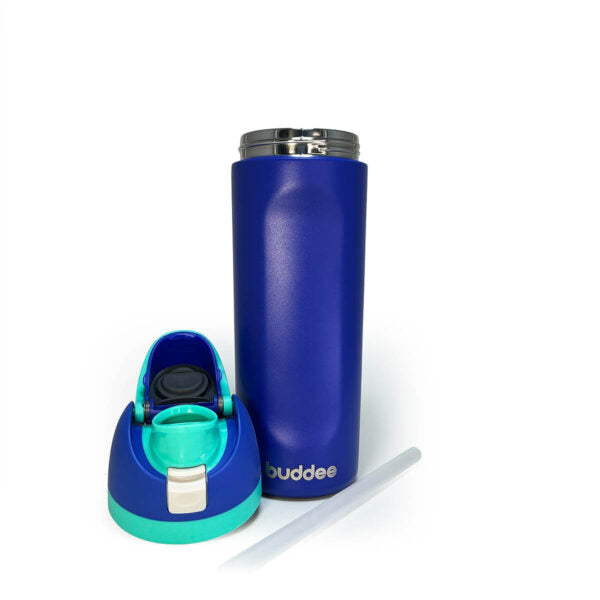 Buddee Bottle 600ml Dual Sip® leak proof & insulated double-walled bottle with built-in straw