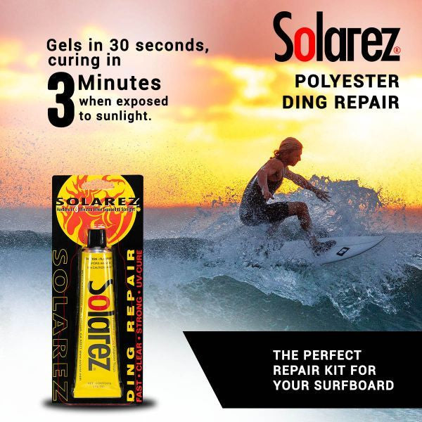 Solarez Polyester Surfboard Ding Repair 0.5 oz or 2 oz for PU boards